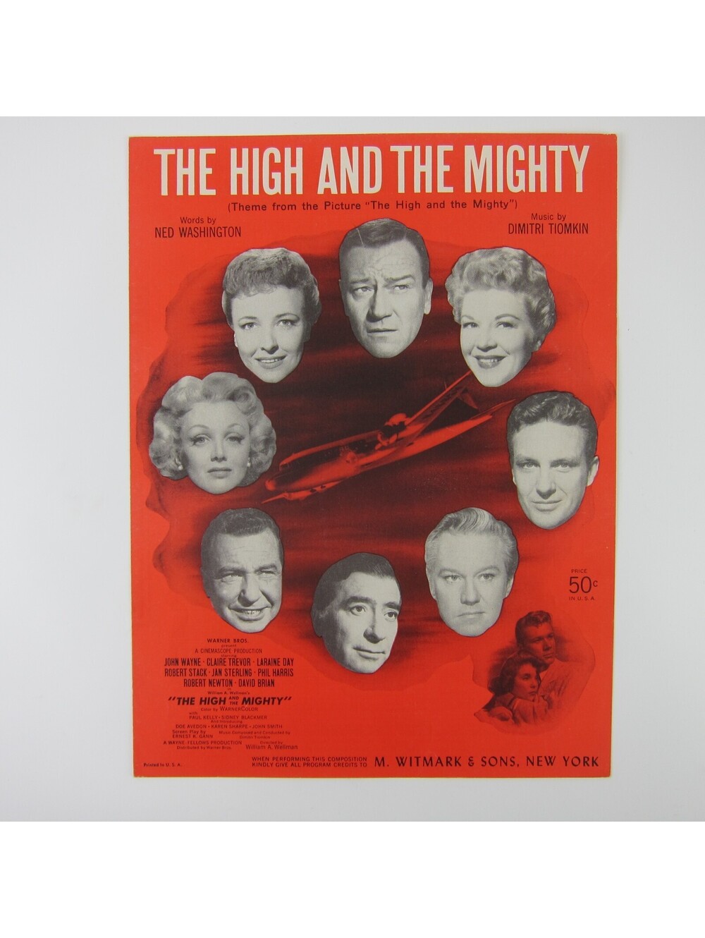 Sheet Music The High And The Mighty John Wayne Claire Trevor Laraine Day 1944